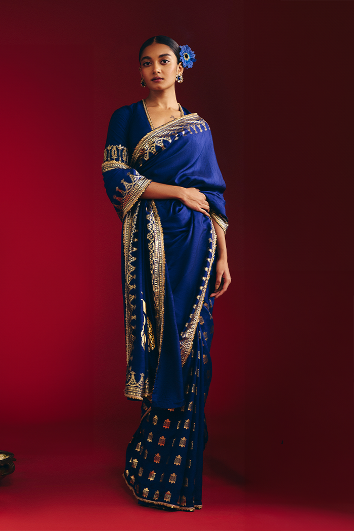 Navy Blue Amber Arches Saree