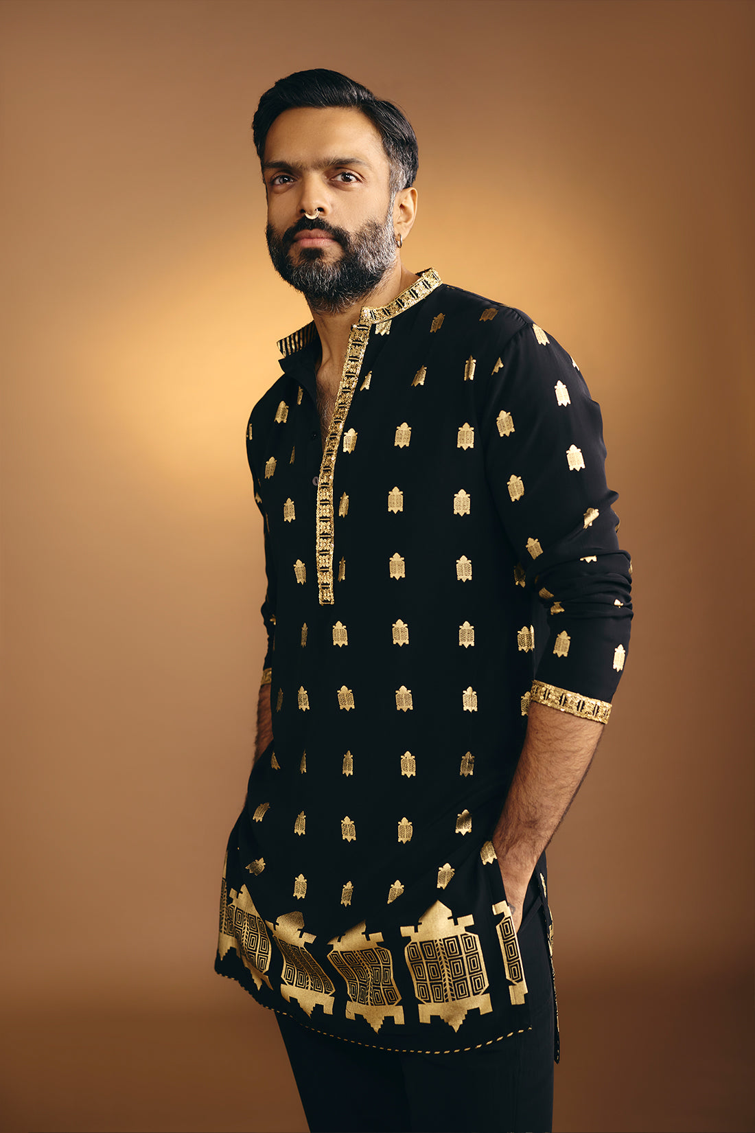Black Turtle Tale Kurta Set