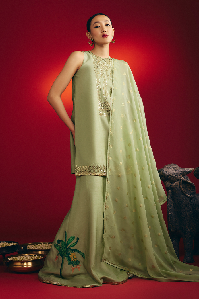 Mint Rose Blush Kurta Set