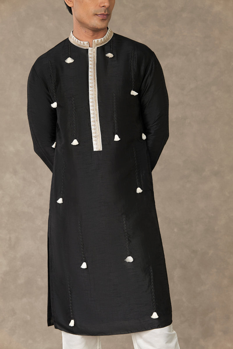 Black Tassel Kurta Set