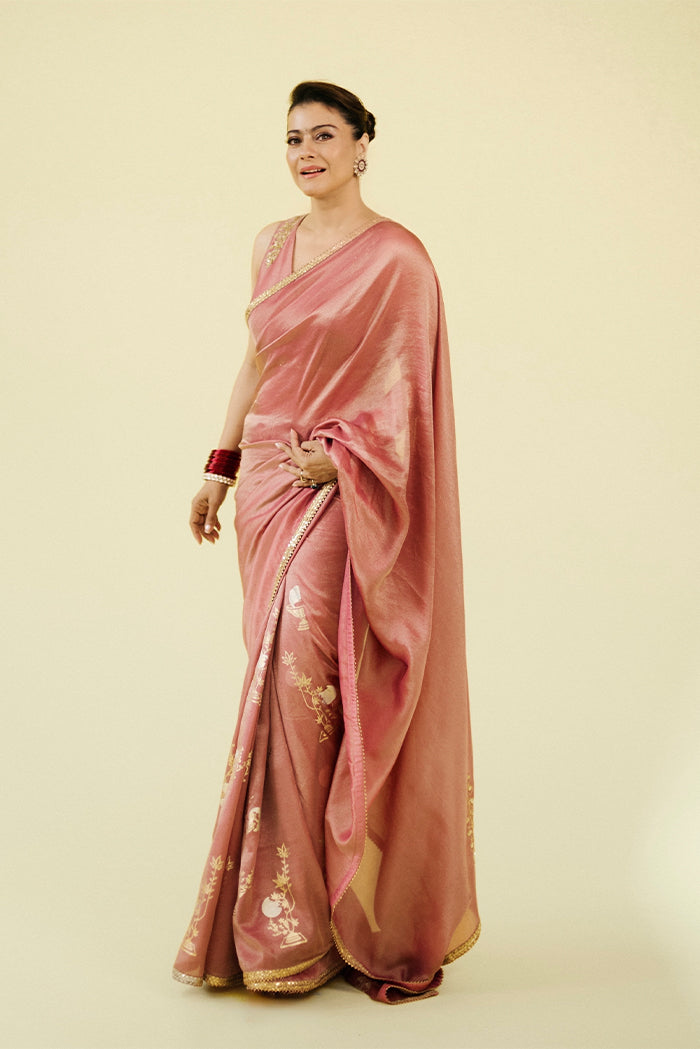 Mauve Moon Garden Tissue Saree