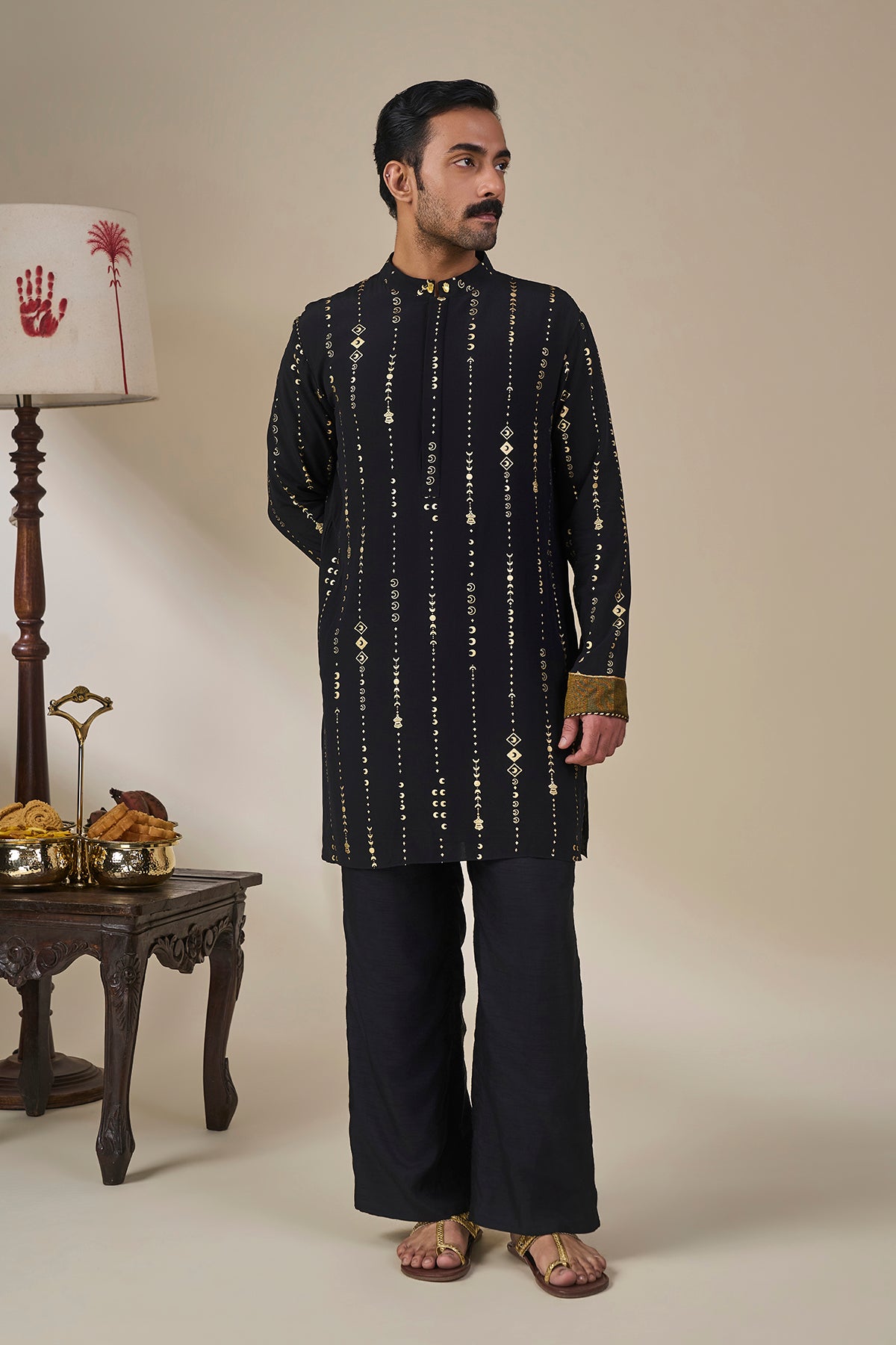 Black Celestial Moonfall Kurta