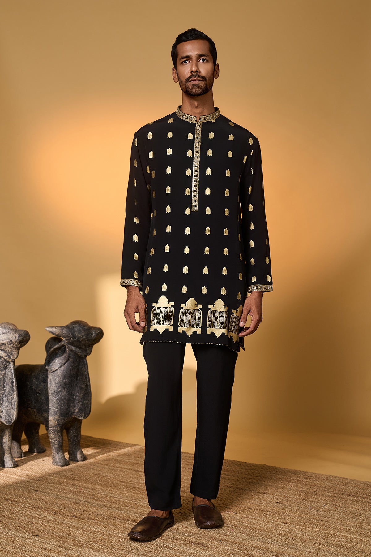 Black Turtle Tale Kurta Set