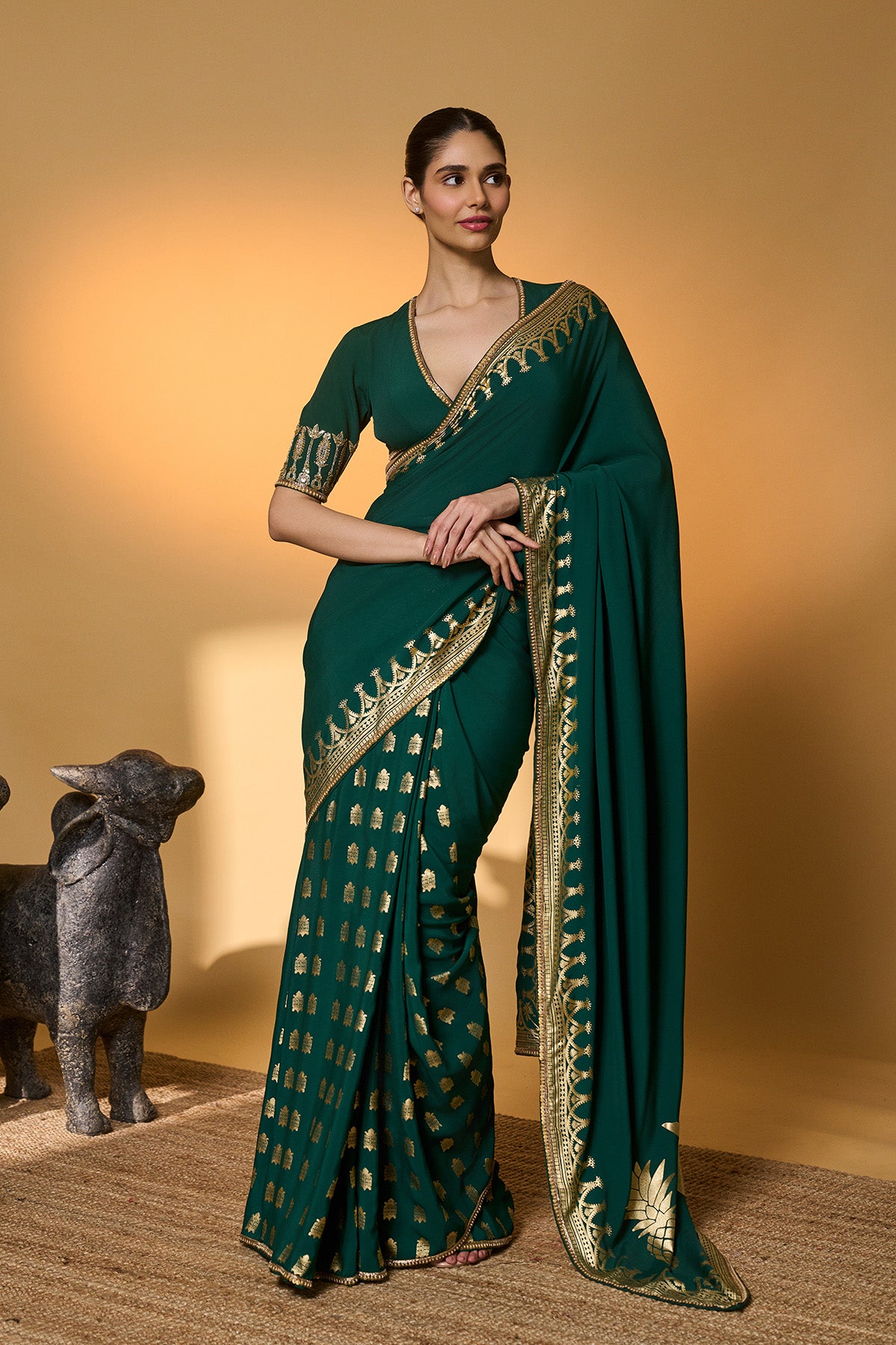 Green Amber Arches Saree