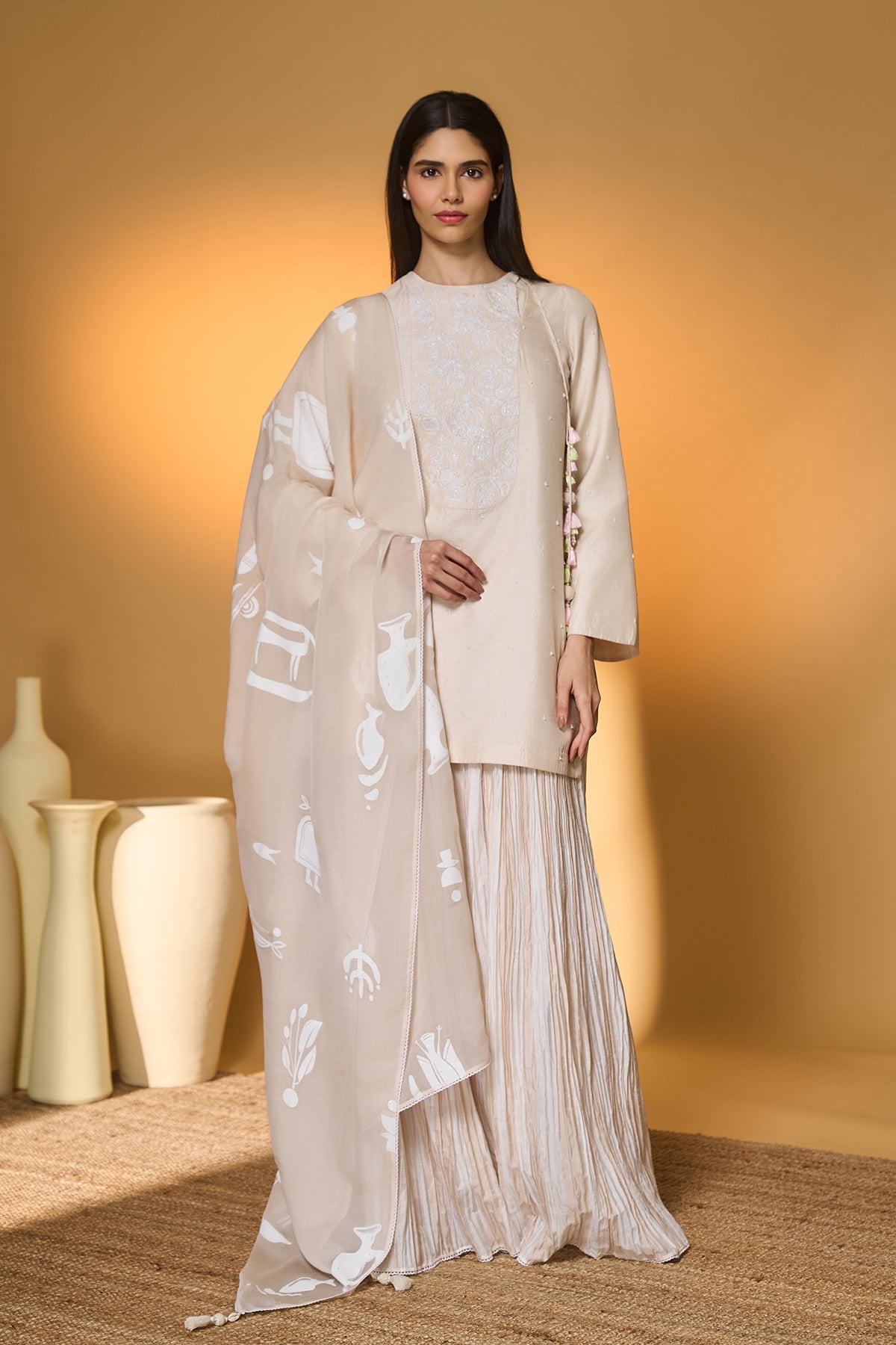 Rose Blushing Sharara Set