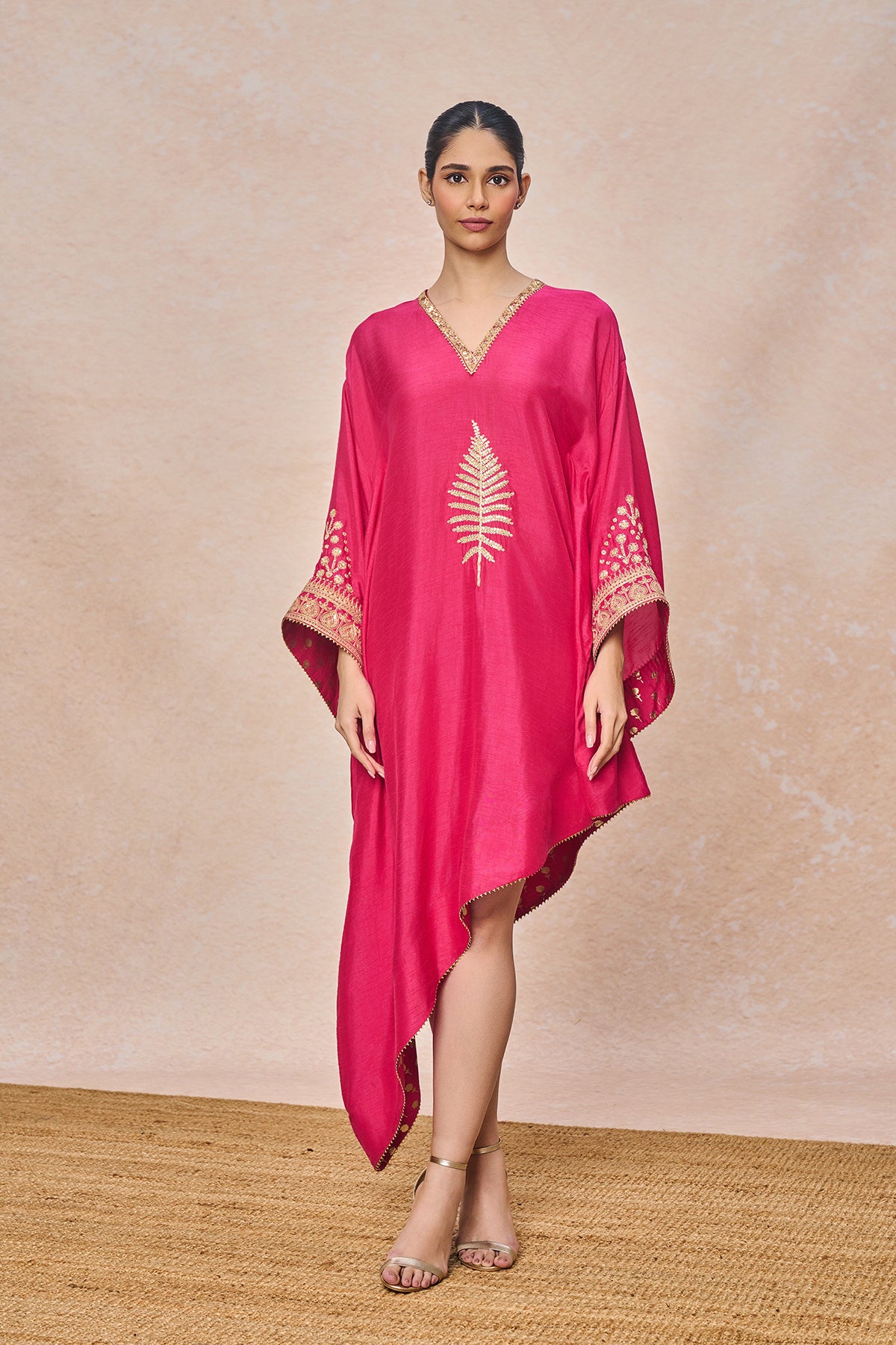 Pink Embroidered Kaftan
