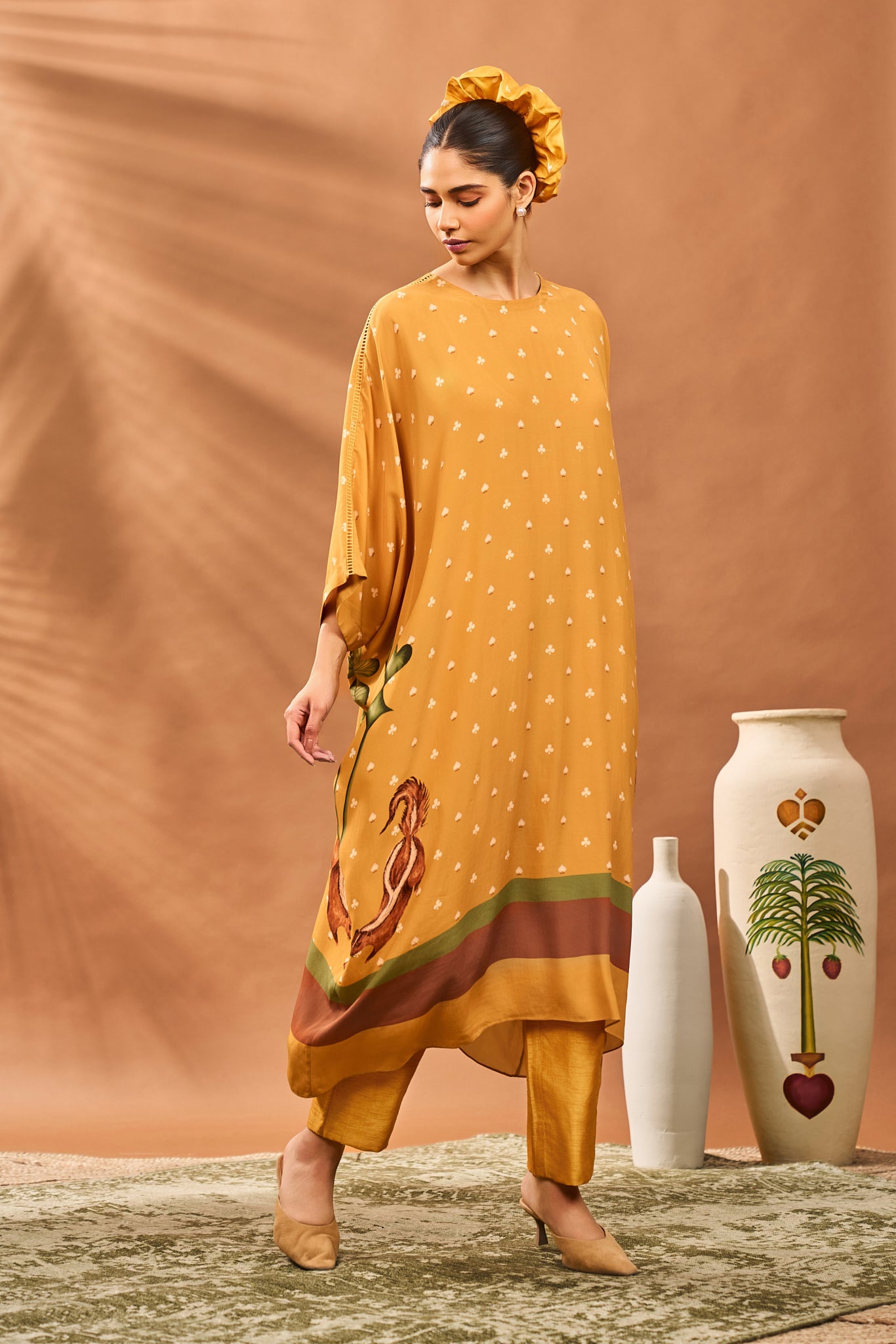 Yellow Spades Blossom Tunic Set