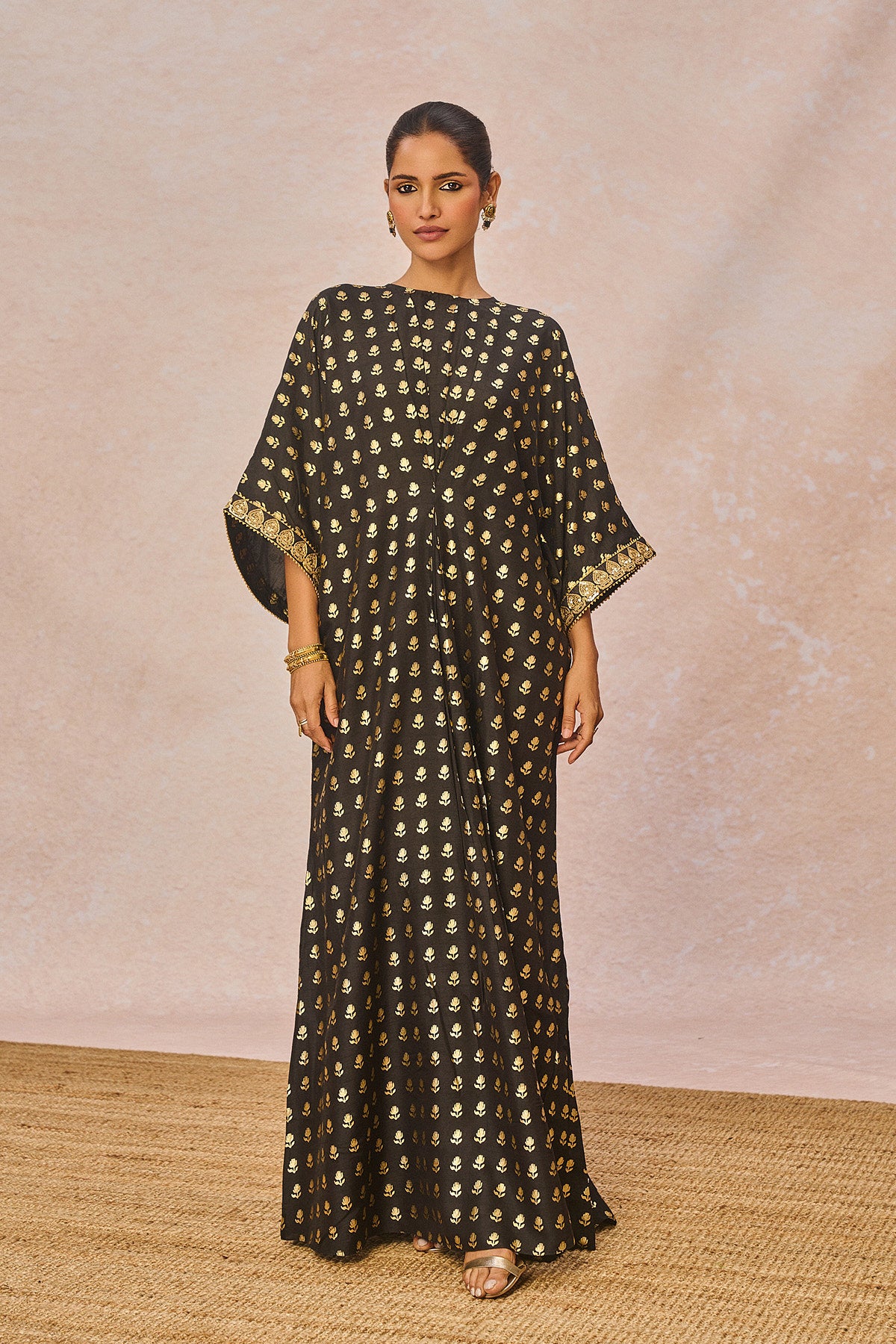 Black Palmscape Kaftan