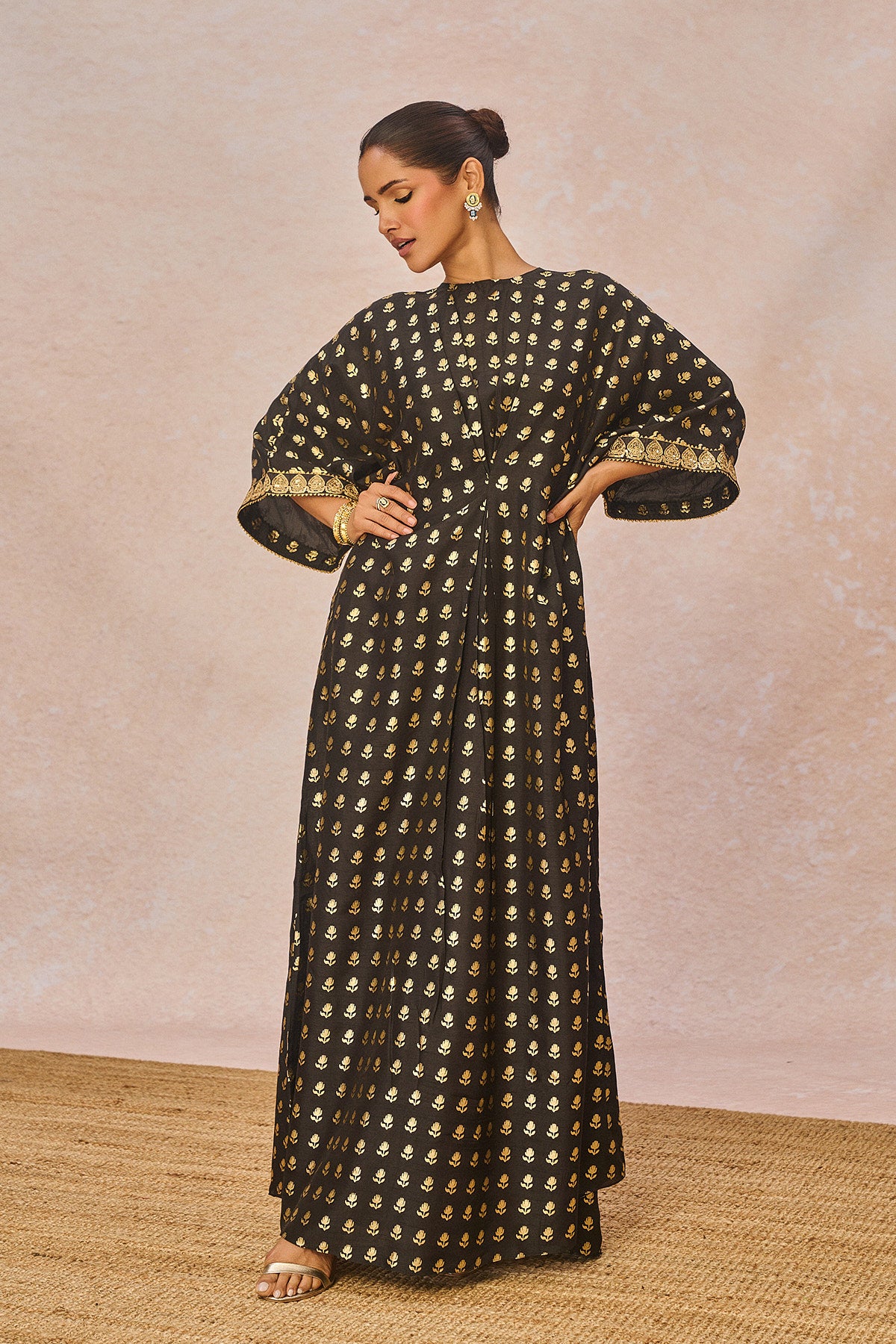 Black Palmscape Kaftan