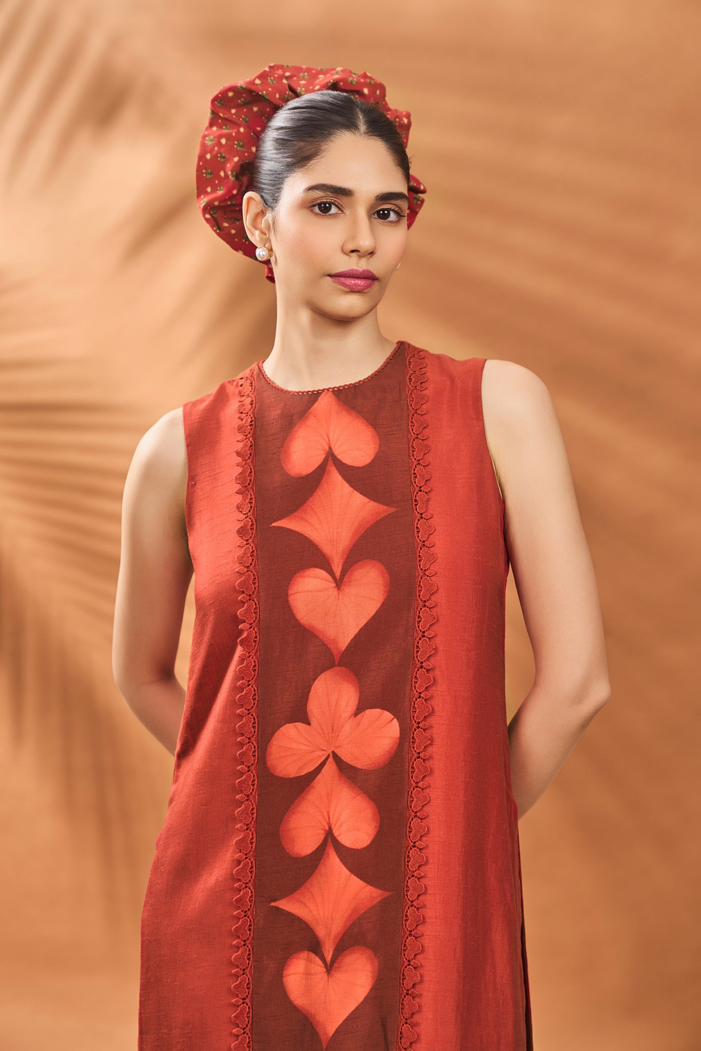 Red All Fours Tunic Set