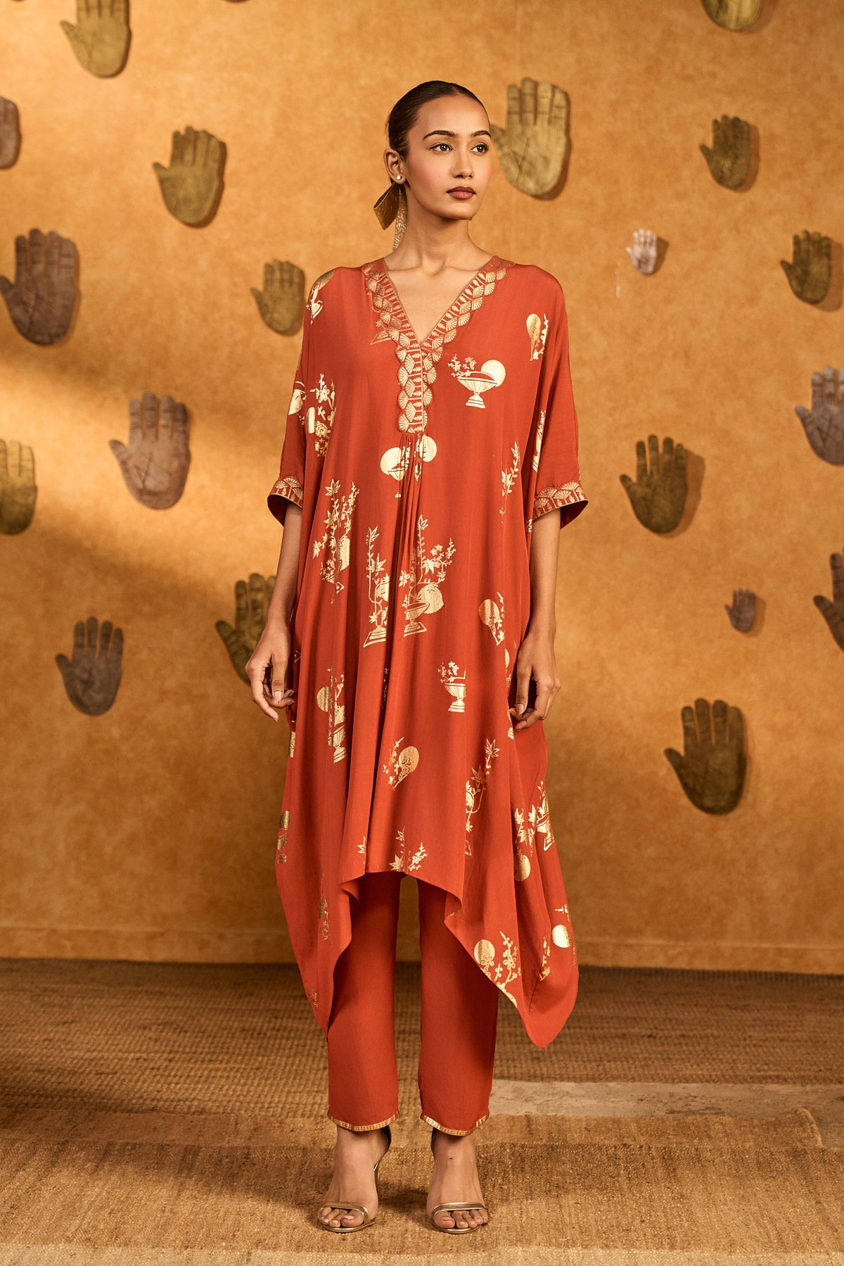 Rust Moon Garden Kurta Set