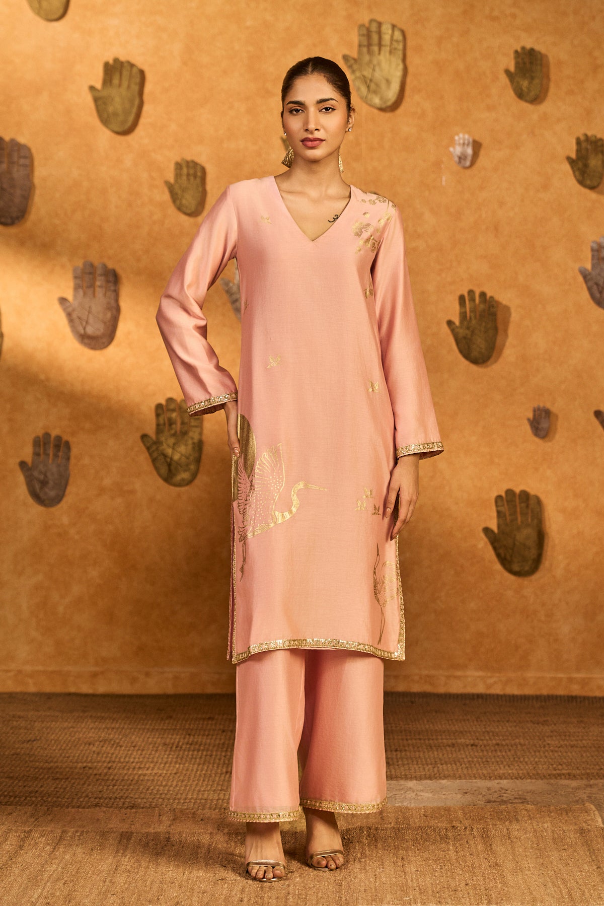 Babypink Crane Dawn Kurta Set