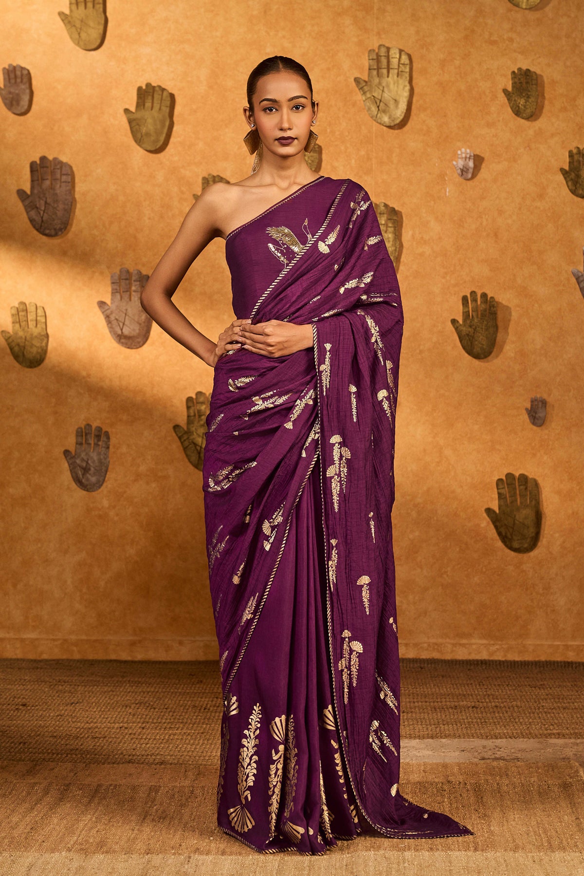 Berry Cherry Wine Saree