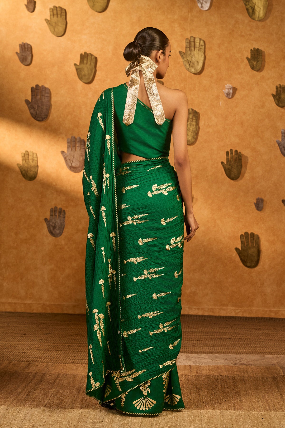Green Cherry Wine Saree
