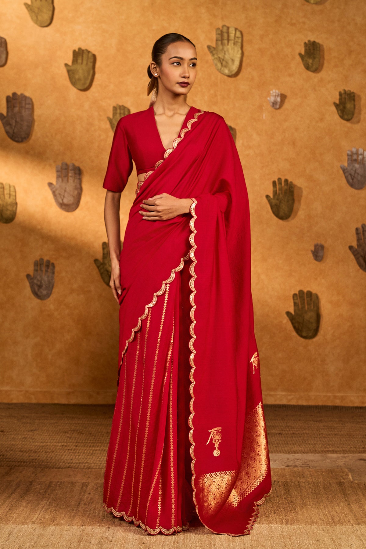 Red Bird Tales Saree