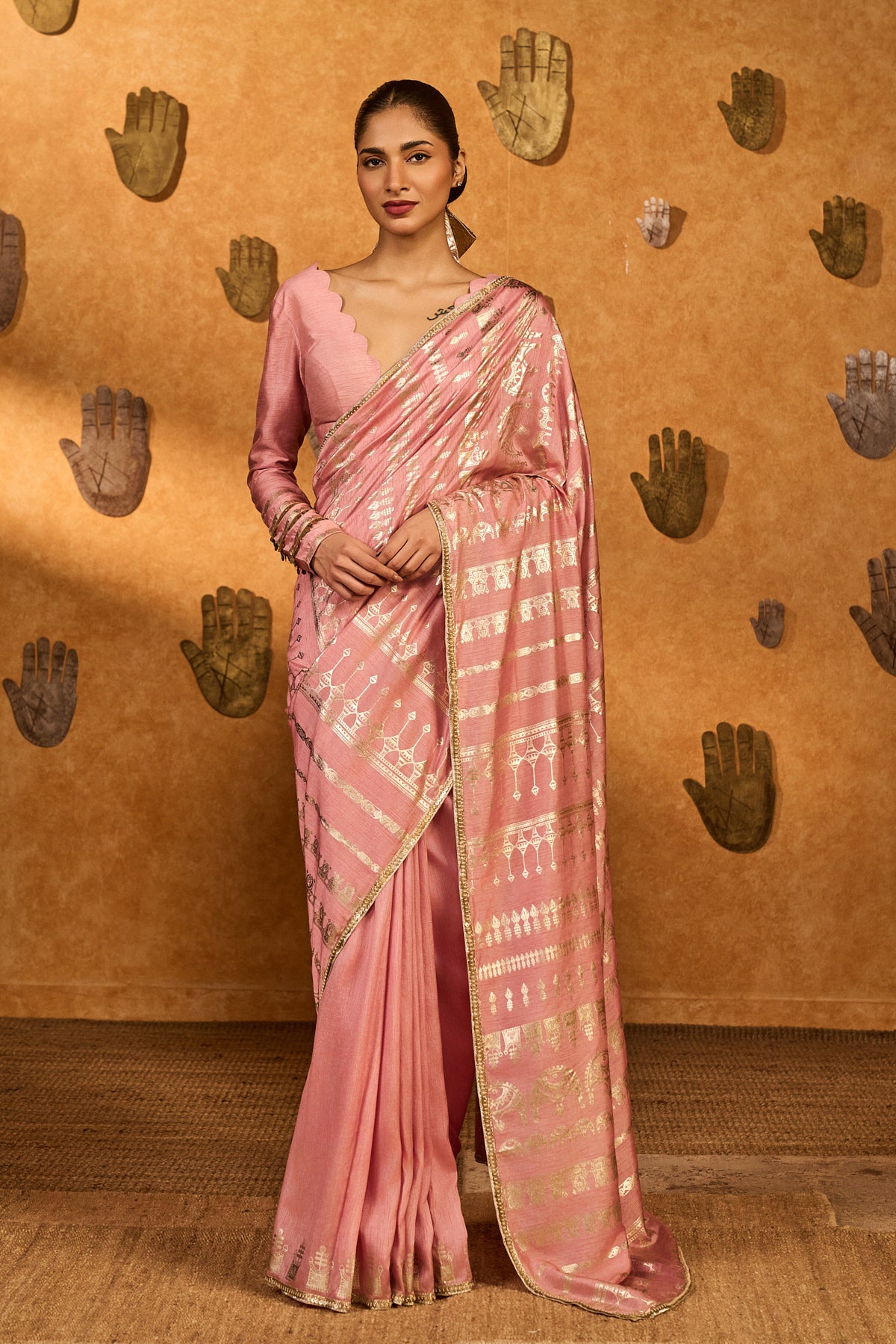 Champagne Pink Midas Touch Saree