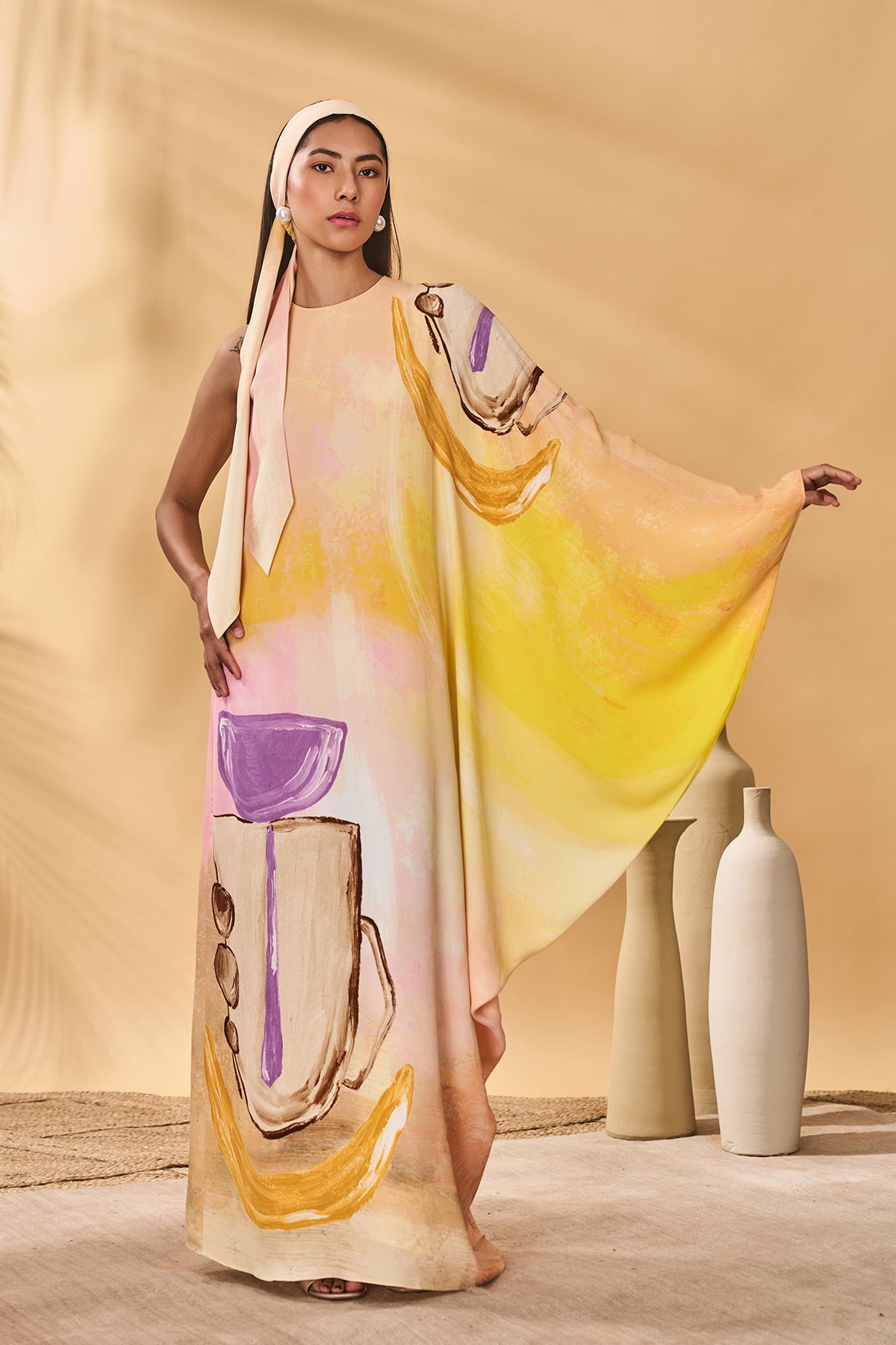 Glazing Symphony Asymmetrical kaftan