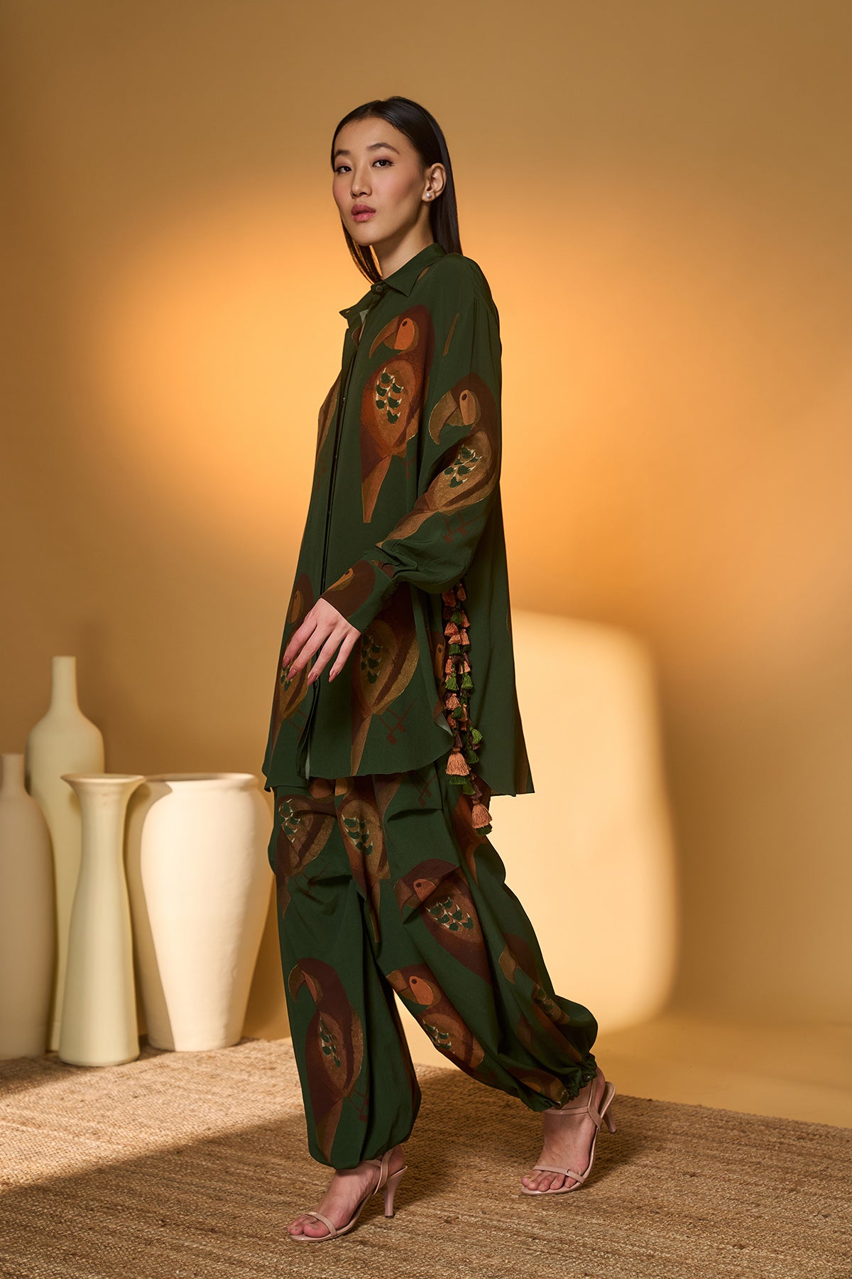 Olive Chirpy Chase Co-Ord Set