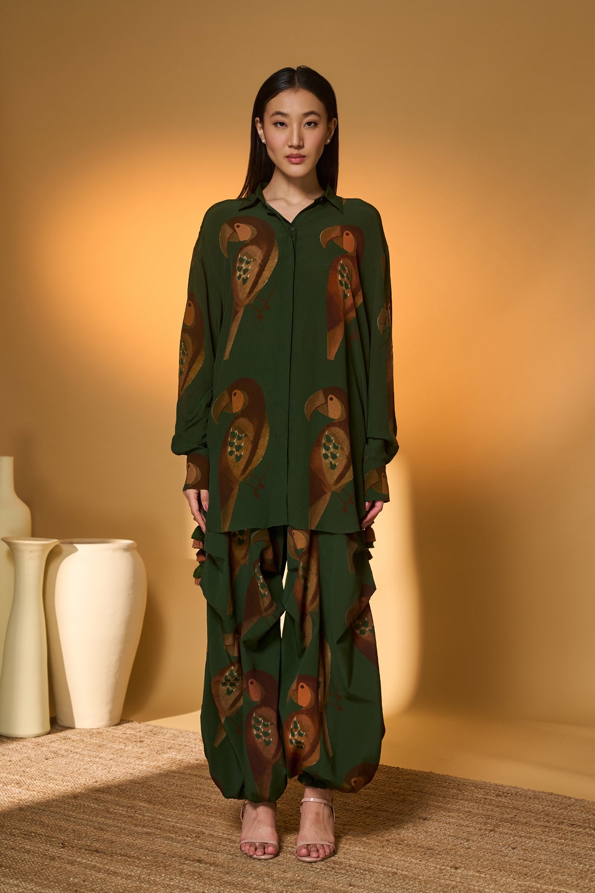 Olive Chirpy Chase Co-Ord Set