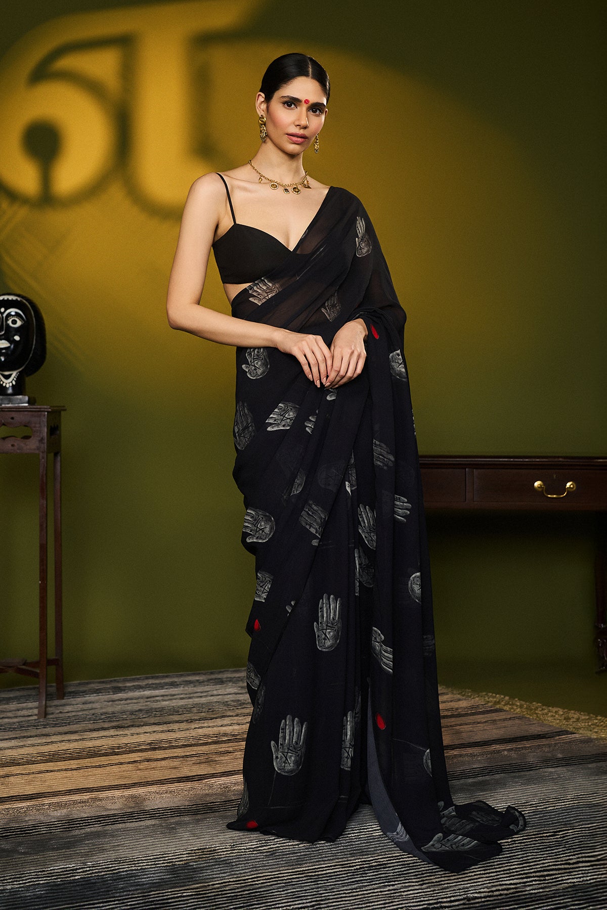 Black Palm Theory Saree