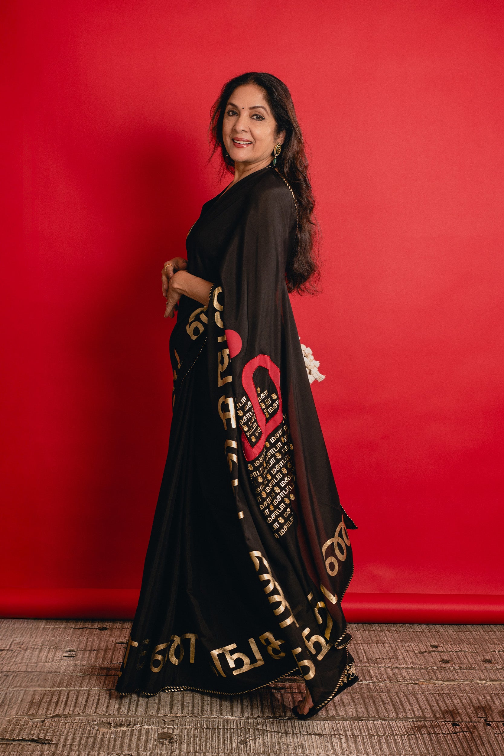 Black Madras Muse Saree