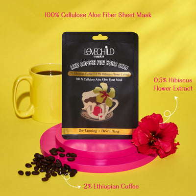 Like Coffee For Your Skin - 100 % Cellulose Aloe Fiber Sheet Mask