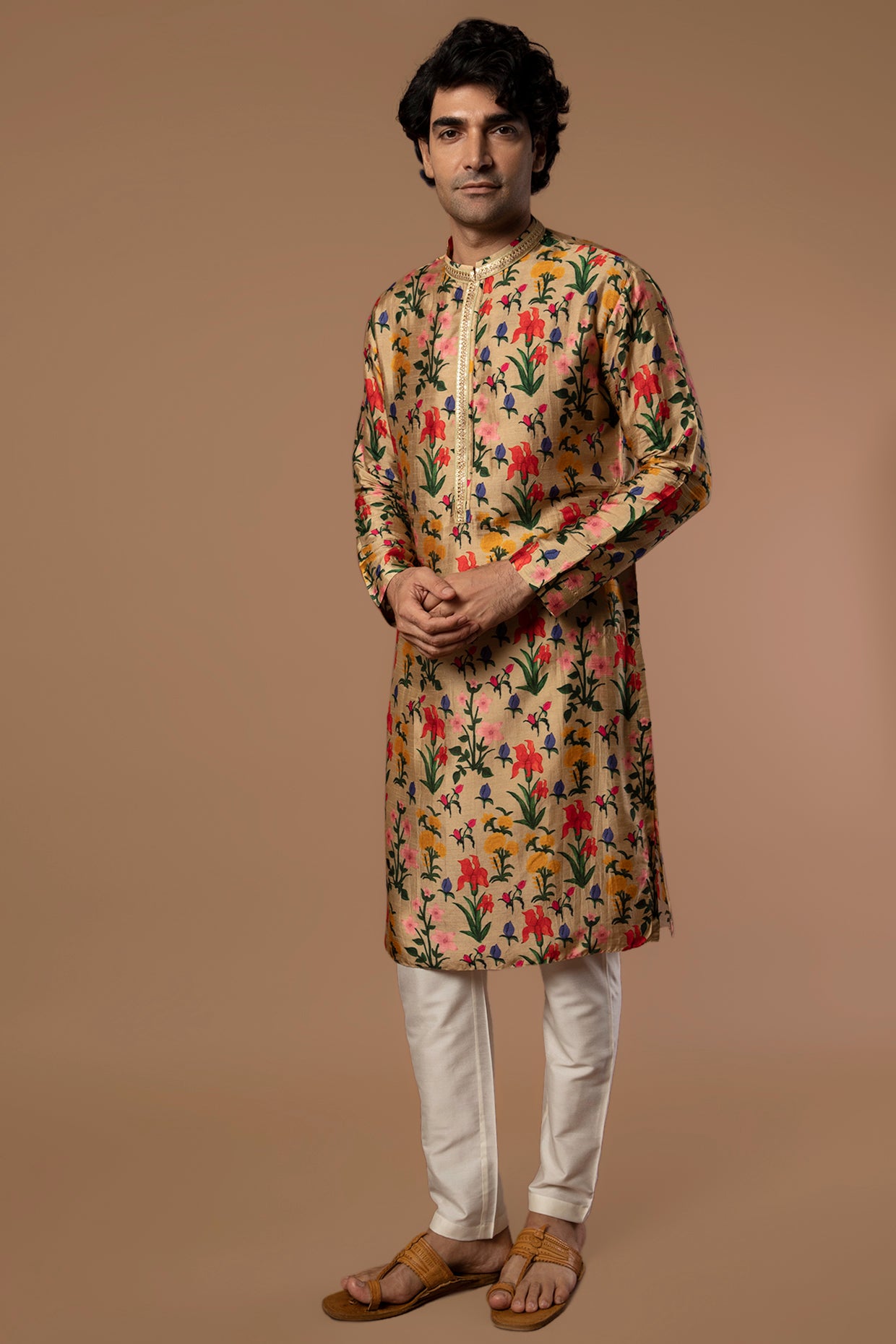 Oatmeal Autumn Bouquet Kurta