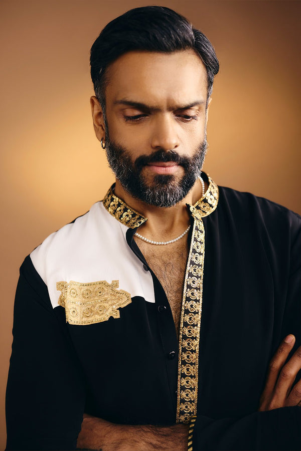 Black & White Turtle Tale Kurta Set – House Of Masaba