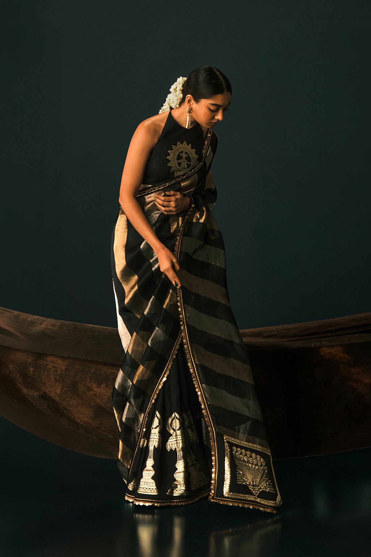 Black The Glided Lantern Saree