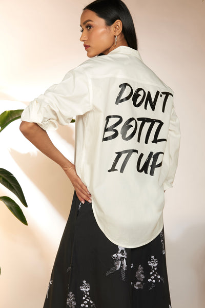 "Don't Bottle It Up" Slogan Shirt With Skirt Set