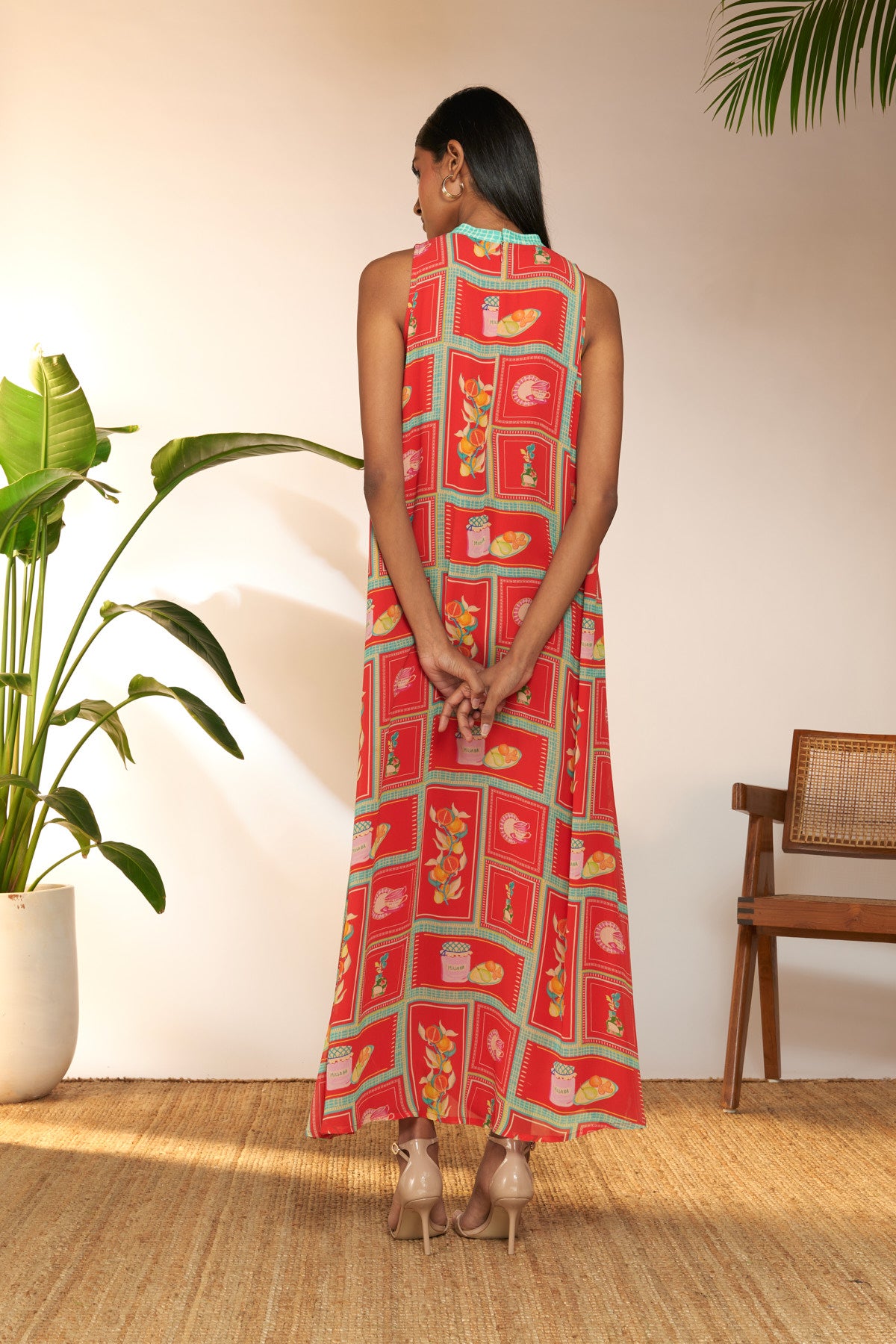 Red Checkmate Maxi Dress