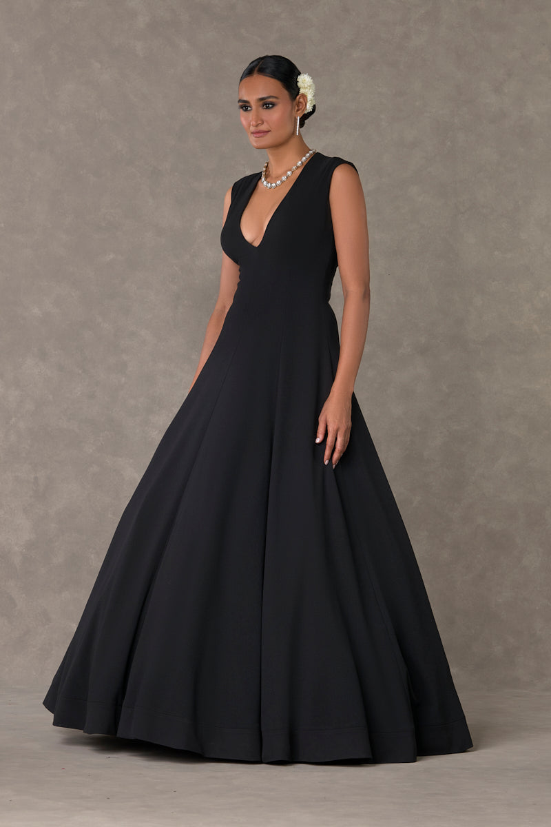 Black Chand Gown Set
