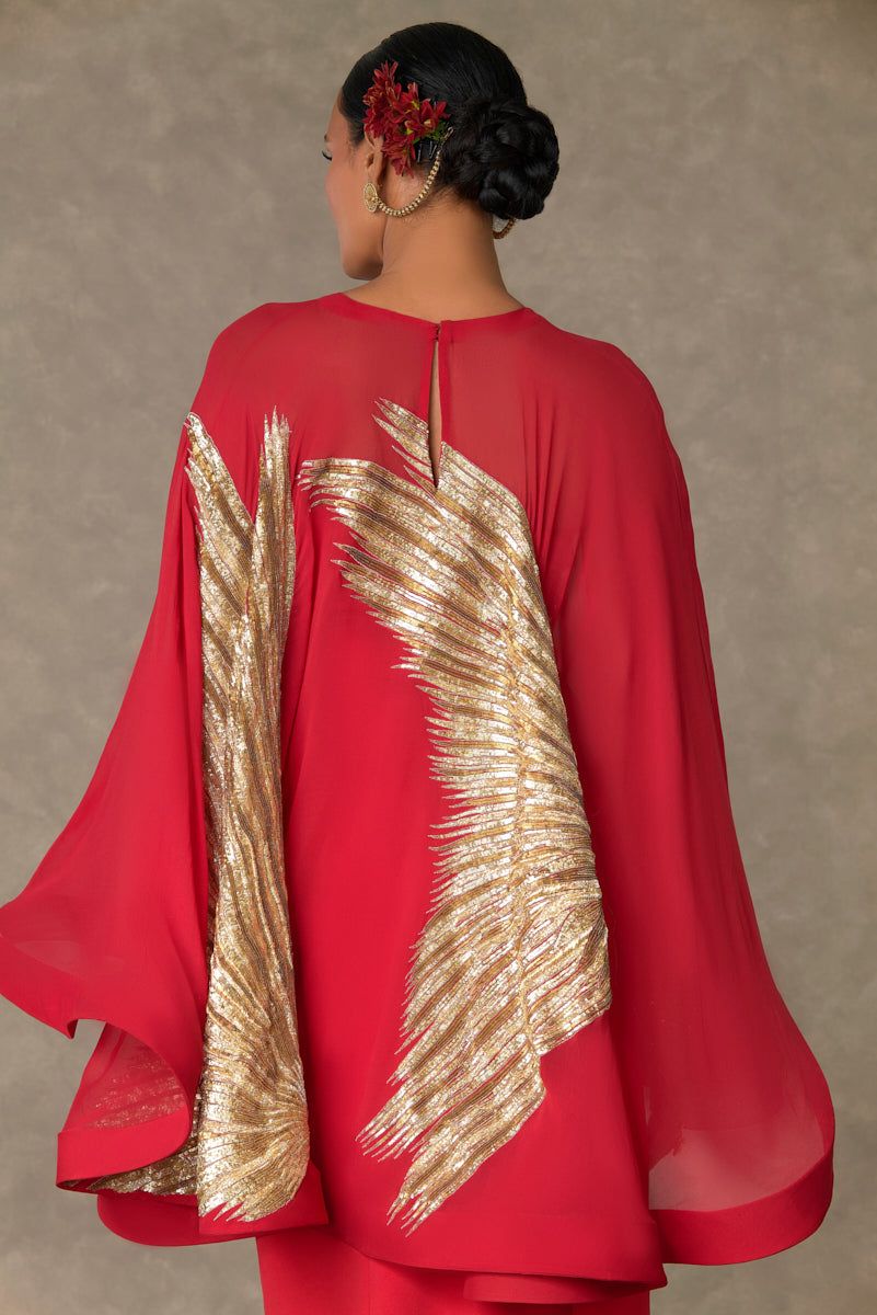 Red Son Chidiya Gown Set