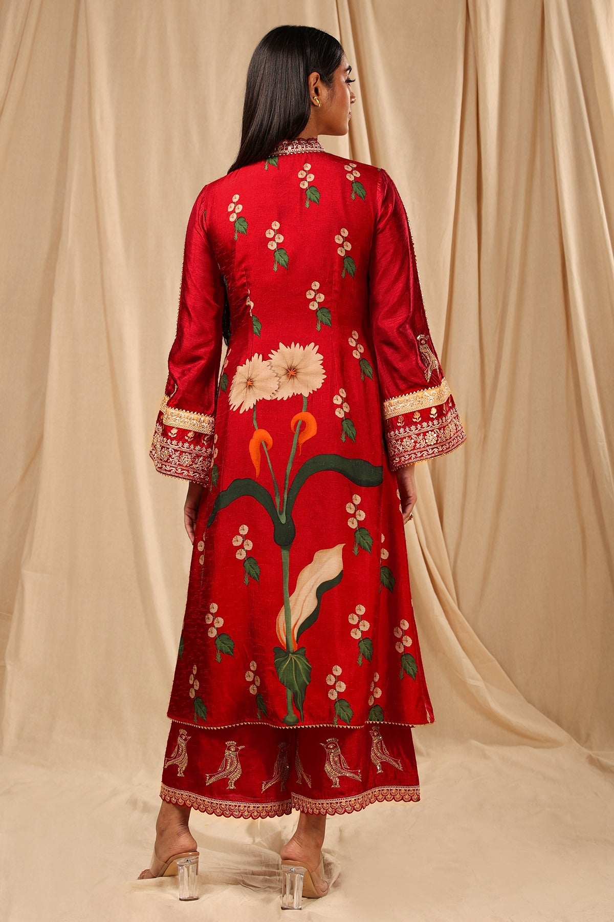 Shop Red Floral Kurta Set – House Of Masaba - Main Image