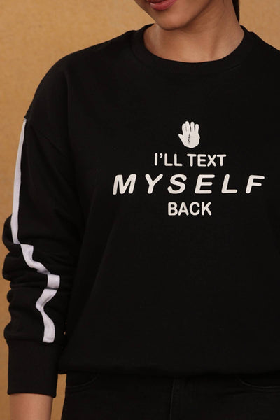 Black Slogan Sweatshirt