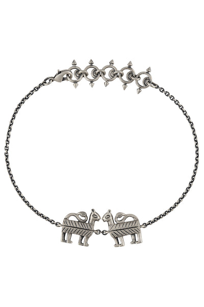 Ivory Llama Silver Plated Bracelet