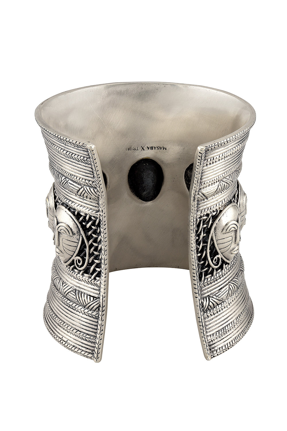 Tribal Mask Silver Plated Cuff