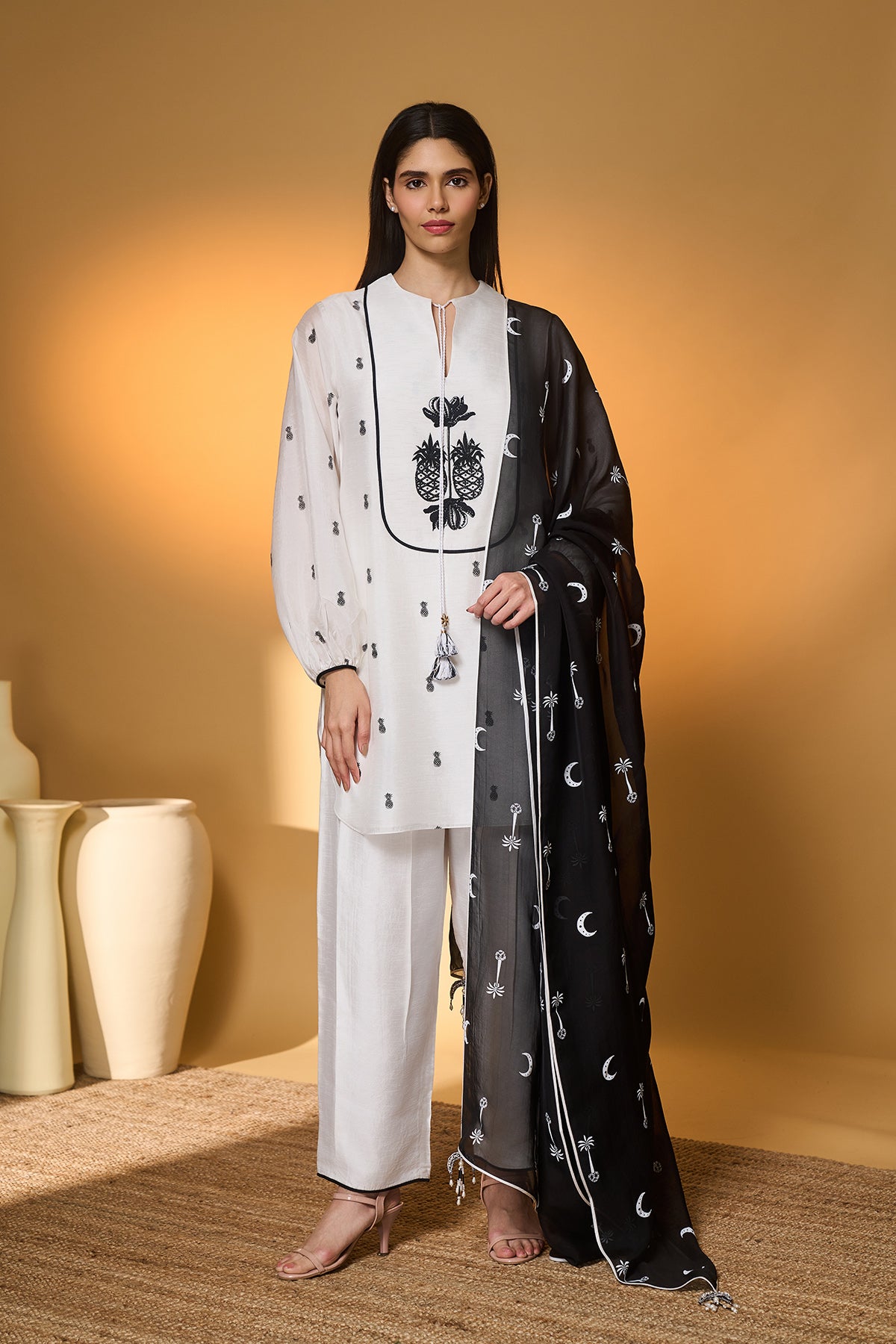 Ivory Pine-Code Kurta Set – House Of Masaba