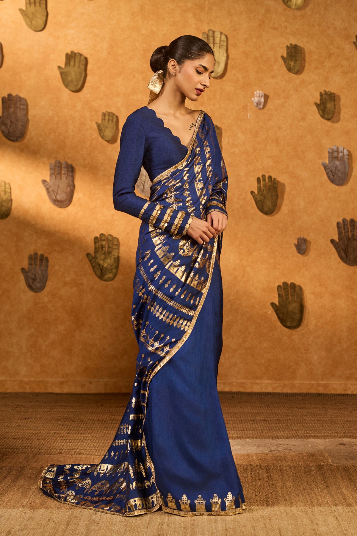 Sapphire Midas Touch Saree – House Of Masaba