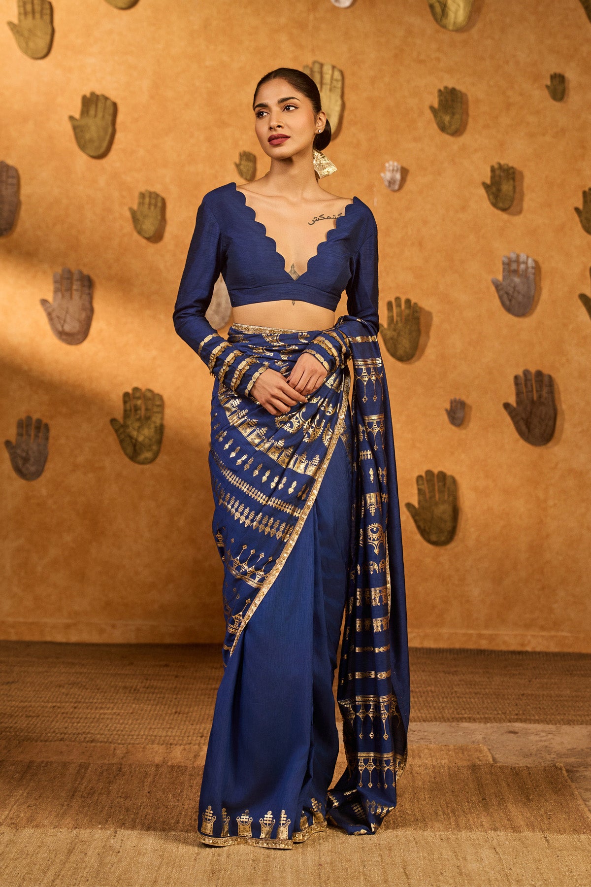 Sapphire Midas Touch Saree – House Of Masaba