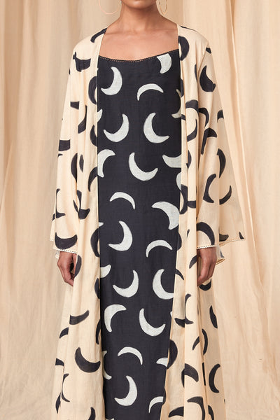 Black & Ivory Mooncrest Slip Dress And Jacket