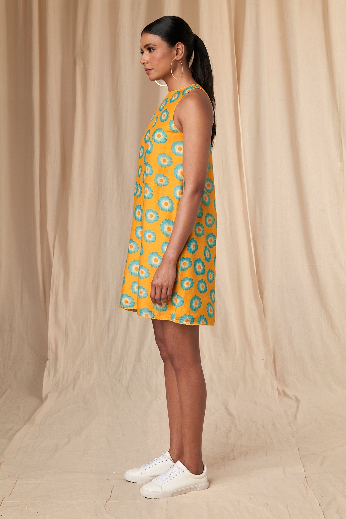 Classic Yellow Crazy Daizy In-Cut Mini Dress