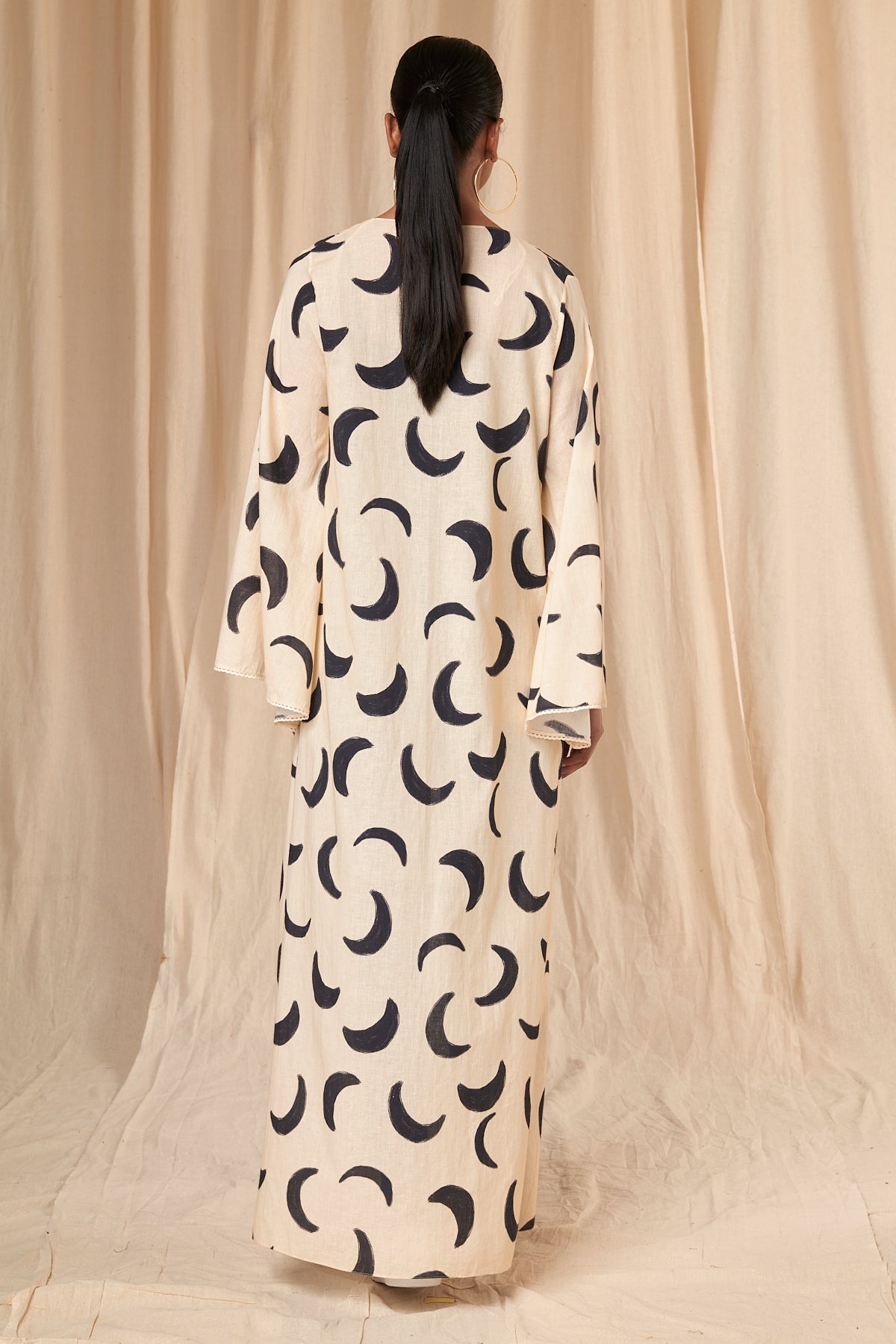Black And Ivory Mooncrest Slip Dress