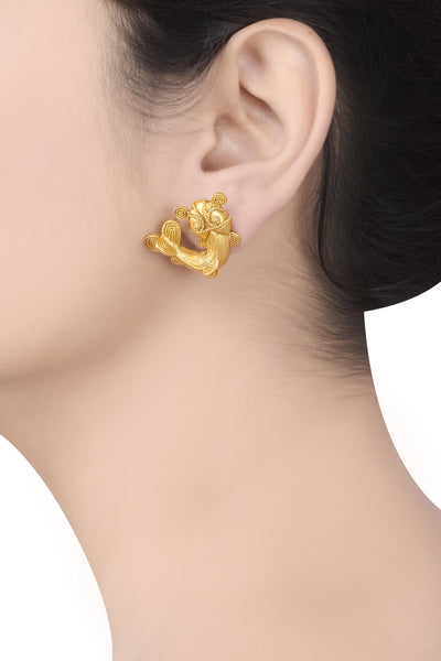 Gold Plated Tribal Fish Stud