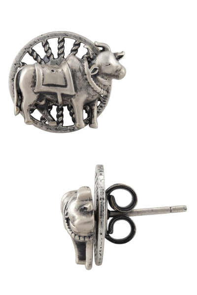 Silver Plated Holy Cow Stud