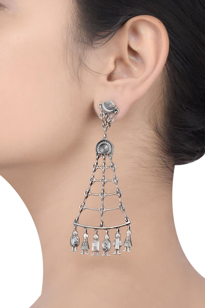 Silver Plated Swinging Doll Earring