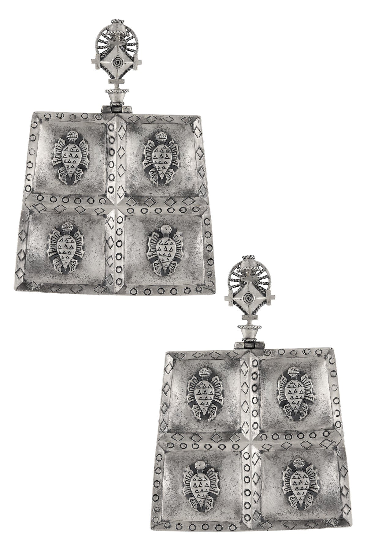 Silver Plated Turtle Folk Tale Earrings
