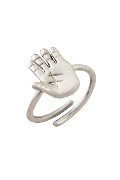 Palm Silver Plated Ring