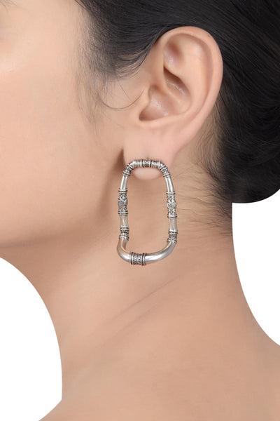 Silver Plated Ivory Coast Hoops