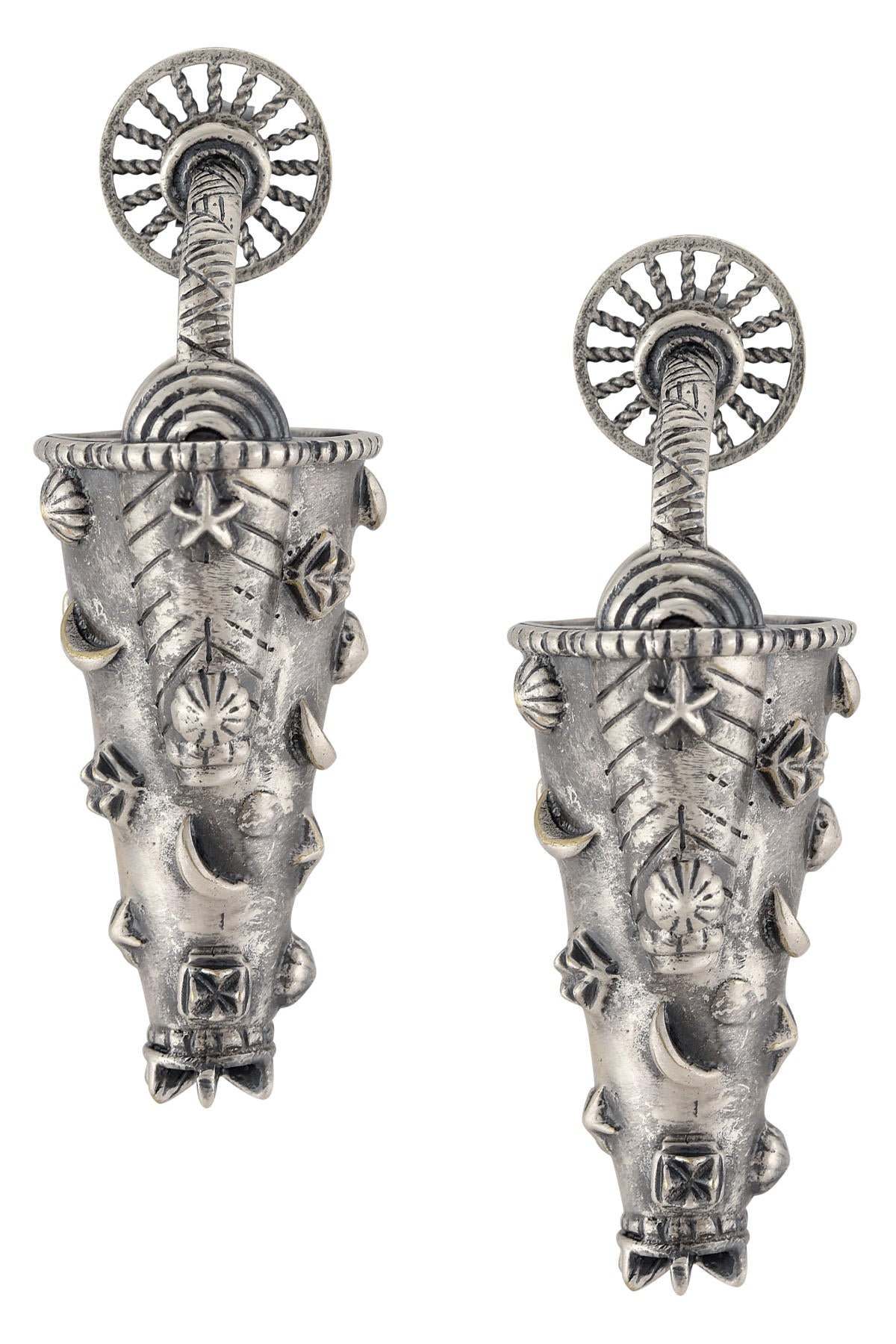 Silver Plated Ivory Coast Charm Bucket Earrings